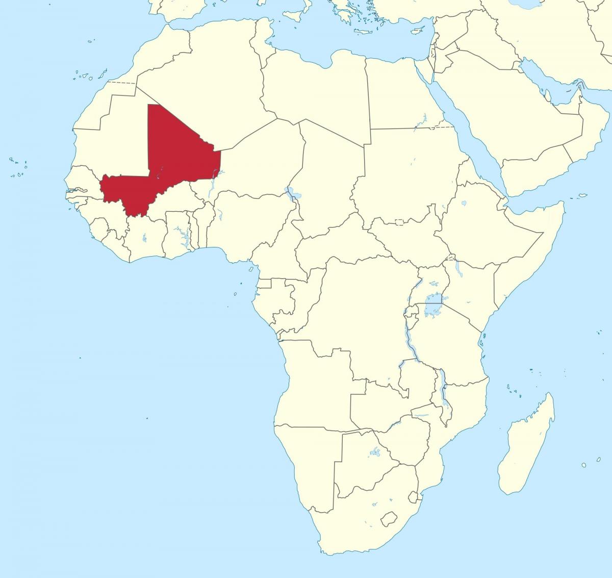 Mali atrašanās vietu uz pasaules kartes