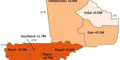 Karte Mali iedzīvotāju